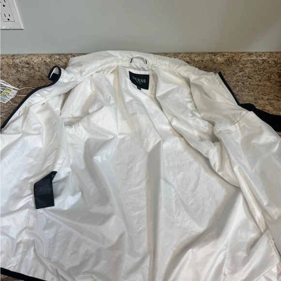 Guess White Jacket with Black Trim - Picture 8 of 12